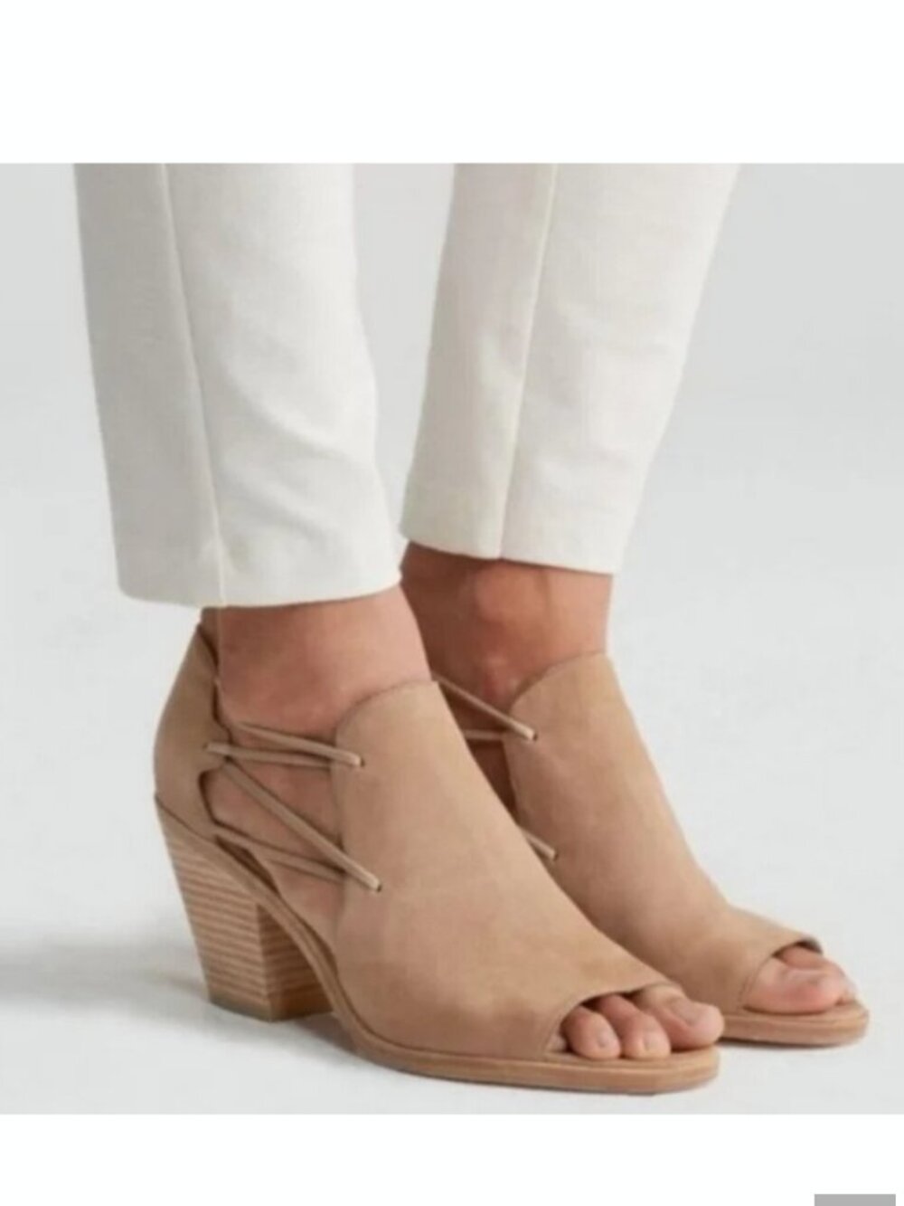 Eileen Fisher tan sandal 8 stack heel